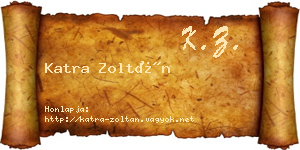 Katra Zoltán névjegykártya